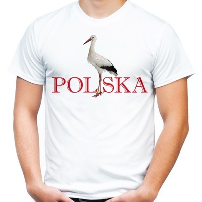Koszulka z bocianem Polska pamiątka z Polski HQ -M