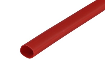 Rurka termokurczliwa czerwona 6.4/3.2mm - 1m