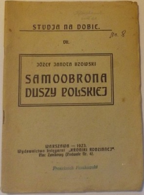 1923 BZOWSKI Samoobrona duszy polskiej