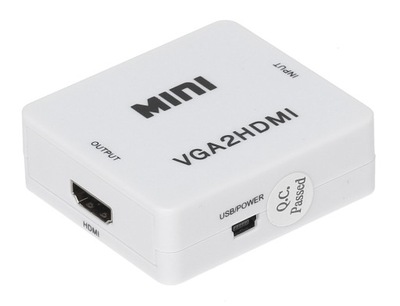 Przekształca sygnał VGA + 2 kan audio na HDMI