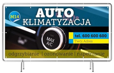 Solidny Baner reklamowy 2x1m Klimatyzacja Auto