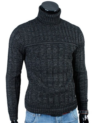 Gruby GOLF Sweter MA22 Karbon___XL____POLSKA