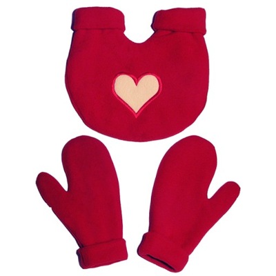 Rękawiczki dla zakochanych - Walentynki - czer/bia