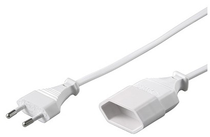Kabel przedłużacz z wtyczką Euro biały 5m