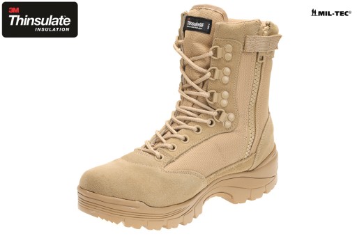 BUTY TAKTYCZNE Thinsulate 3M zamek YKK - KHAKI 42