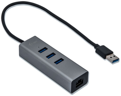 Сетевая карта Gigabit 1000 LAN + концентратор USB 3.0 METAL i-Tec U3METALG3HUB