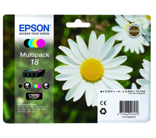 4 чернила EPSON 18 EXPRESSION HOME