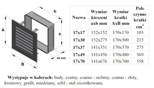 КАМИННАЯ РЕШЕТКА FRESH ЧЕРНАЯ 17х37 ВЕНТИЛЯЦИЯ