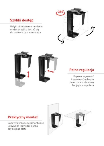 НАСТОЛЬНЫЙ ДЕРЖАТЕЛЬ ДЛЯ ПК 10 КГ BYDGOSZCZ