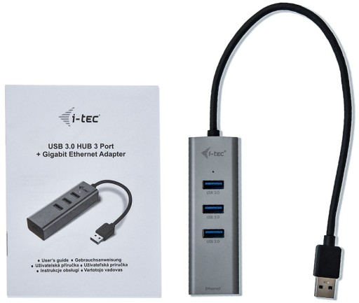 Сетевая карта Gigabit 1000 LAN + концентратор USB 3.0 METAL i-Tec U3METALG3HUB