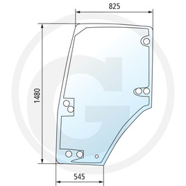 СТЕКЛО ДВЕРИ L NEW HOLLAND T8010 CASE MXM 180-285