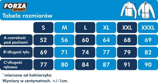 BLUZA KOLARSKA JESIEŃ ZIMA FORZA SPORT SPADA XXL