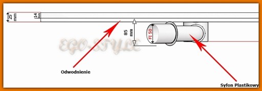 KESMET LINEAR DRAIN 90 см для монтажа с плиткой 24H