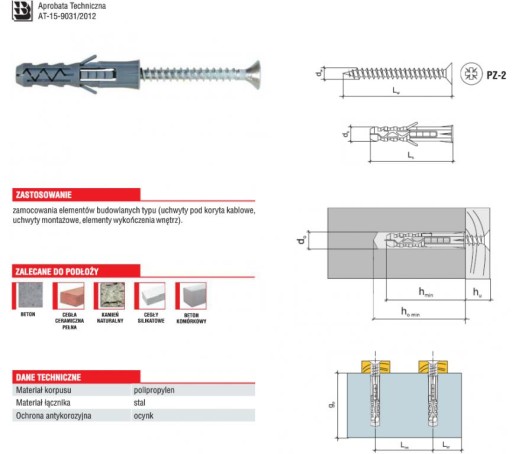 KOŁEK kołki rozporowe wkręt-met KRX 10X60 100szt.