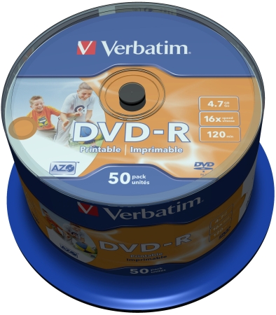 DVD-R Verbatim для печати фотографий, 50 шт., Wawa, без удостоверения личности.