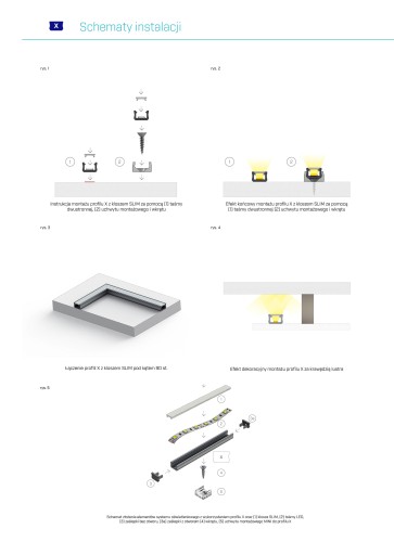 Profil aluminiowy Wąski SLIM 12mm Srebrny Anodowany typ X do taśm LED 2 m