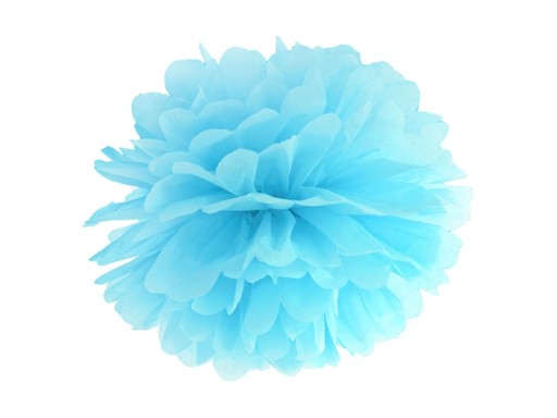 Pompon bibułowy 25cm błękitny Roczek x1 pp25-011