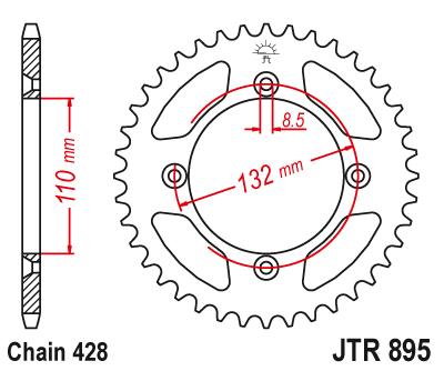 Комплект привода KTM SX 85 Цепь BIG WHEELS +