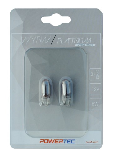 Лампа WY5W Powertec T10 12 В 5 Вт ХРОМ-ЗЕРКАЛЬНЫЙ ЭФФЕКТ Оранжевый