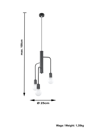 Подвесной потолочный светильник Sollux Loft Overhang DUOMO 3M