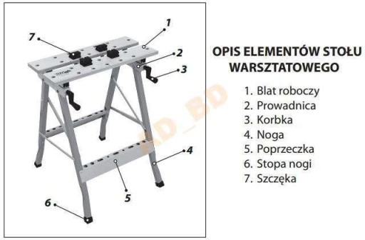 STÓŁ WARSZTATOWY NARZĘDZIOWY ROBOCZY 100kg 07A415