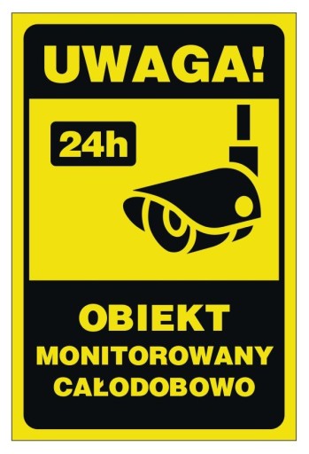 Табличка, объект контролируется 24 часа в сутки OME01 - 15x20