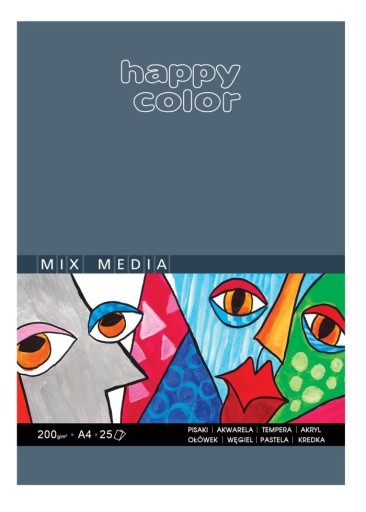 Блокнот А4 HAPPY COLOR Mix Media 200г 25 листов