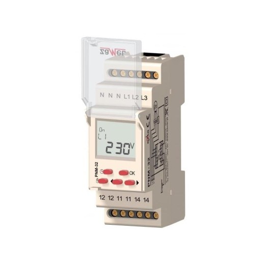 ZAMEL PRZEKAŹNIK KONTROLI NAPIĘCIA LCD 3F PNM-32