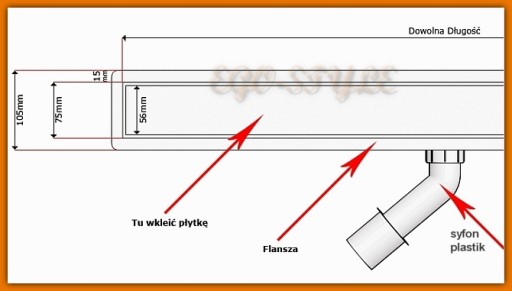 KESMET LINEAR DRAIN 90 см для монтажа с плиткой 24H