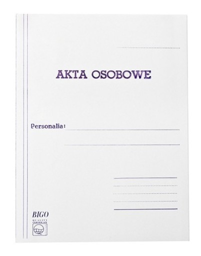 TECZKA PAPIEROWA DO AKT OSOBOWYCH 10szt A B C D