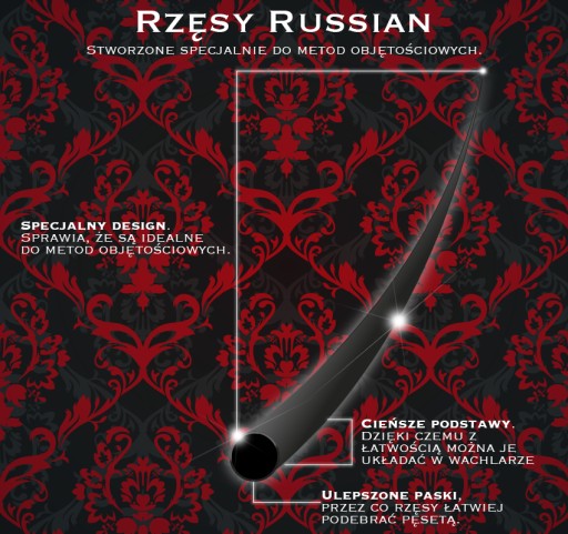 Rzęsy RUSSIAN VOLUME 0,10 D MIX (8-13 NOBLE LASHES