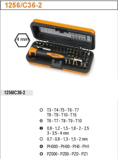 БЕТА КПЛ. ОТВЕРТКИ ТОЧНЫЕ ОТВЕРТКИ 1256/C36 38S