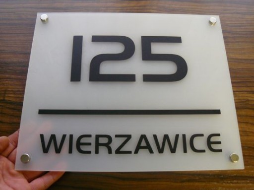 Numer domu tabliczka na dom adresowa PLEXI MROŻONA