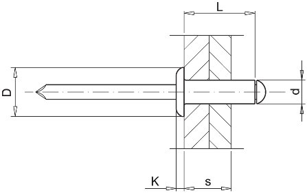 Заклепки потайная заклепка окрашенная в черный цвет Al/St 4.8x16 10s