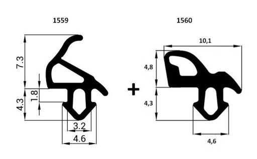 Уплотнитель для окон ALUPLAST S-1559 + S-1560