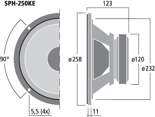 Сабвуфер MONACOR SPH-250KE 150 Вт, 8 Ом