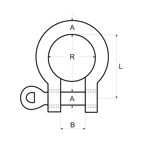 Szekla szakla omega nierdzewna 4mm 1 szt.