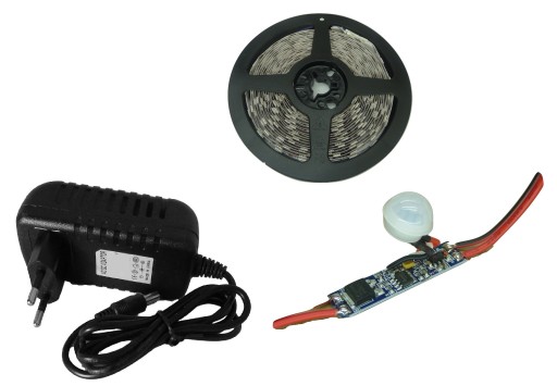ZESTAW taśma 300 LED 5m ciepły / zimny czujn ruchu