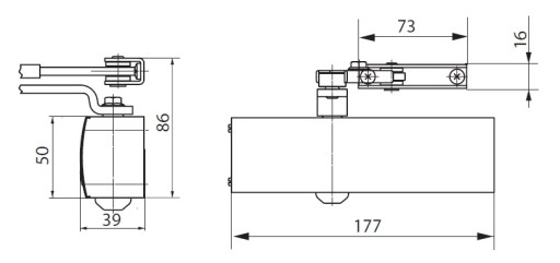 GEZE Дверной доводчик + кронштейн TS 1500 серебро