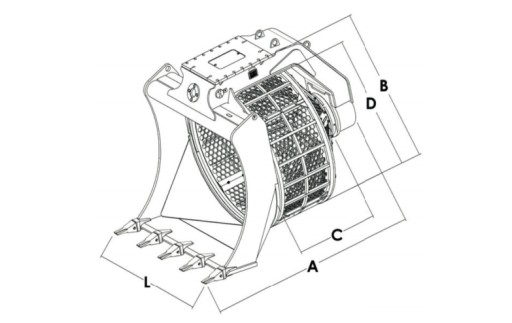 ПРОСЕИВАЮЩИЙ КОВШ HYDRARAM HSB-300 3-5 т 300 кг