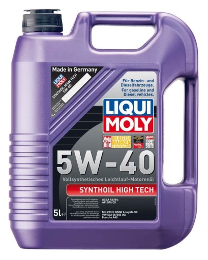 LIQUI MOLY SYNTHOIL HIGH TECH 5W40 5л. 1856 г.