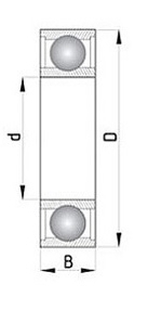 Подшипник шариковый 608 2RS 8х22х7мм комплект = 10шт.