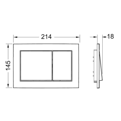 Кнопка смыва для двойного унитаза TECE TeceBase, матовый хром