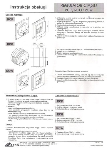 Противопомпажный регулятор тяги дымохода RCO-EX fi150