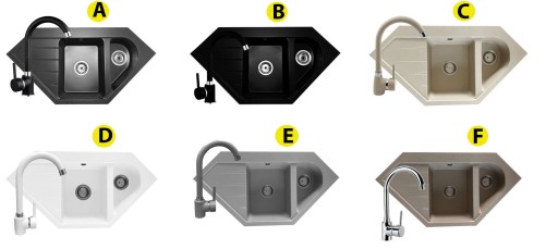 ZLEWOZMYWAK ZLEW GRANITOWY NAROŻNY ROGOWY +BATERIA