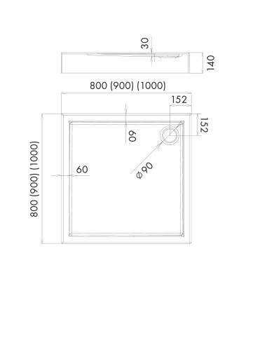 Schedpol Competia Brodzik Kwadratowy 100 cm 3.0162