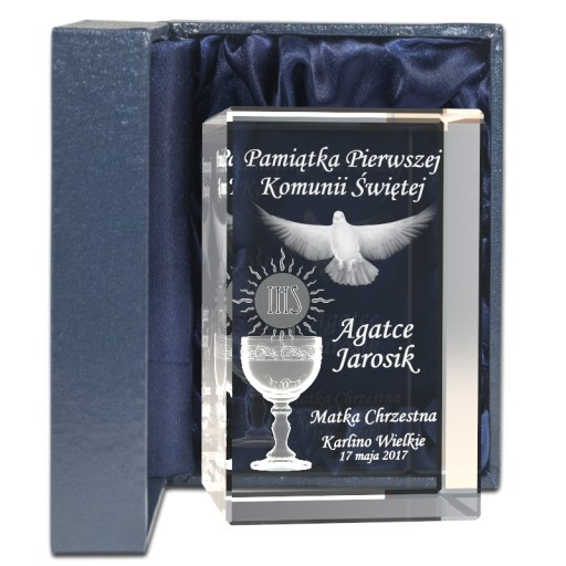 Prezent komunijny 3D spersonalizowana dedykacja