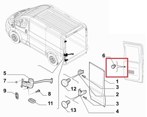 Кнопка остановки двери Fiat Ducato 2006-