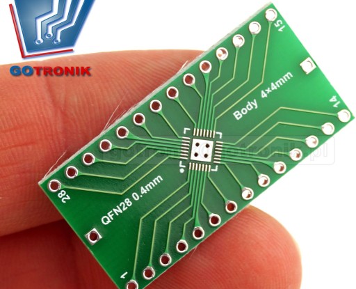 Płytka drukowana QFN28 na DIP28____________PCB-127