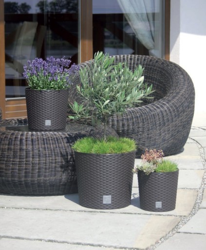 FlowerPot + Anthracite Cover Anthracite Covert 25x23 см